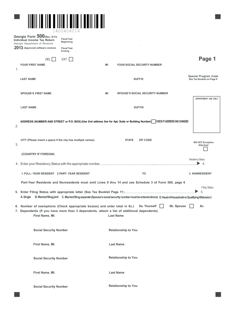  Ga Form 500 2018