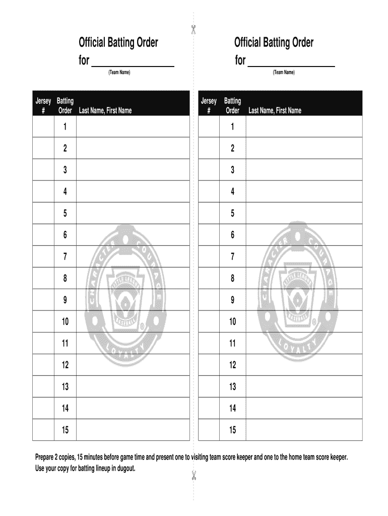 Baseball Batting Order Template from www.signnow.com