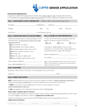 SENIOR APPLICATION Clipper  Form