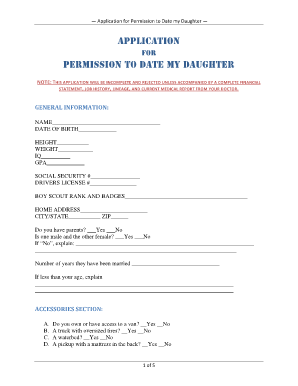 Application for Permission  Form
