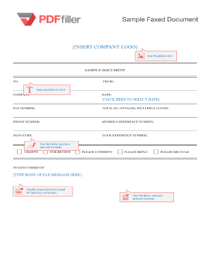 Fax Sample  Form
