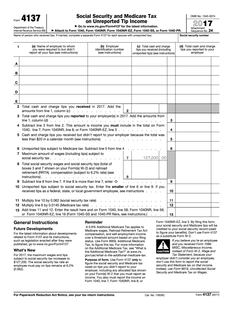 Form 4137 H R Block