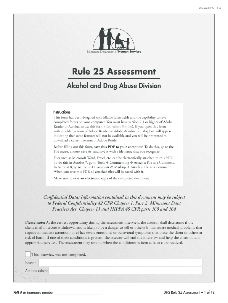  Rule 25 Assessment Form Hennepin County 2009