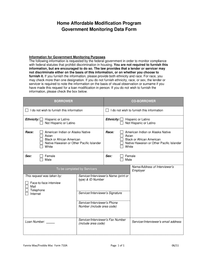  Goverment Monitoring Data Form 710a 2011-2024