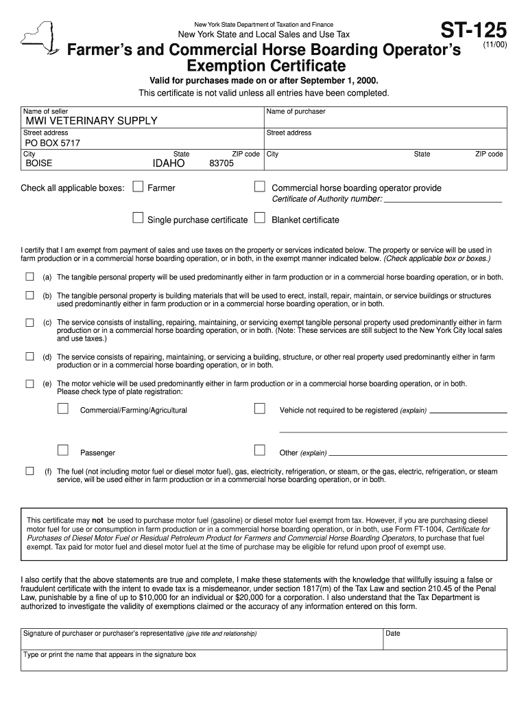  St 125 Tax Form 2018