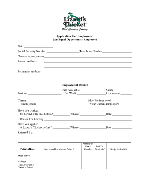 Lizardsthicketcomjobs Form