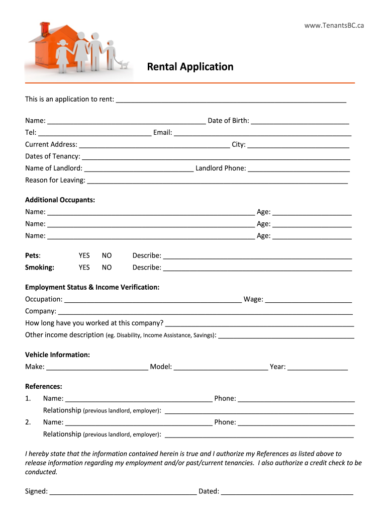 Tenants Bc Application Fill Out and Sign Printable PDF