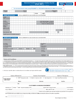 Neft Form Yes Bank