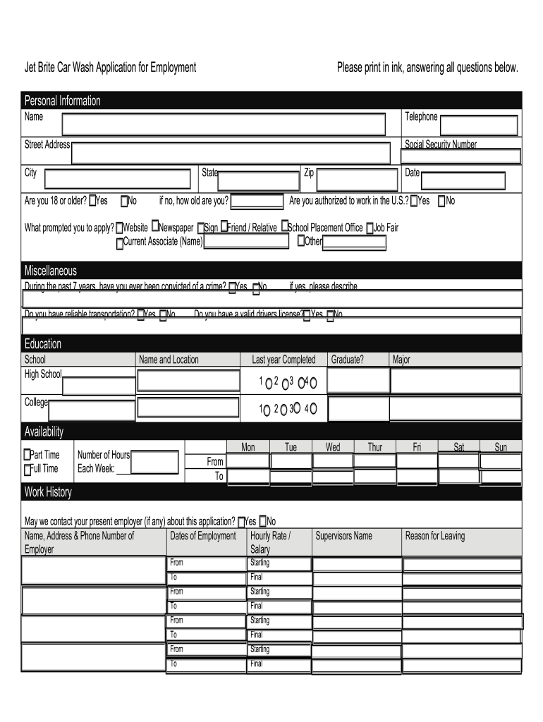 Jet Application Form