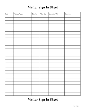 Visitor Log Neisd  Form