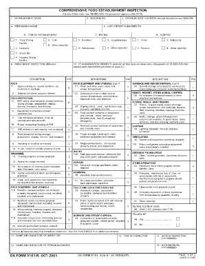 Army Food Inspection Form