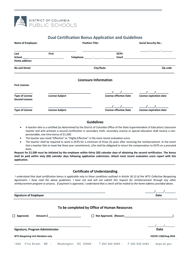  Certification Bonus 2010-2024