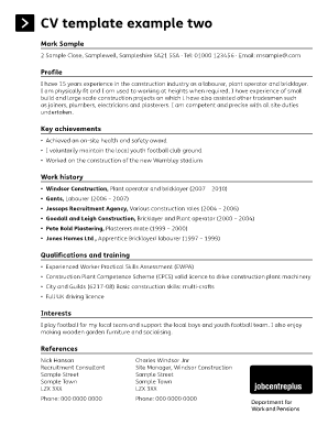 Cv Format Template