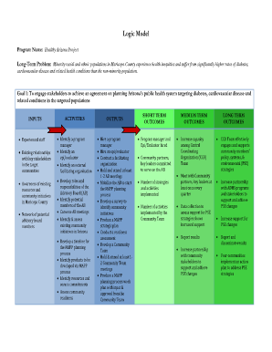 Logic Model Template 2 Azdhs  Form