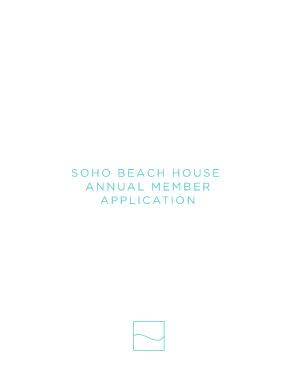 SOHO BEACH HOUSE  Form