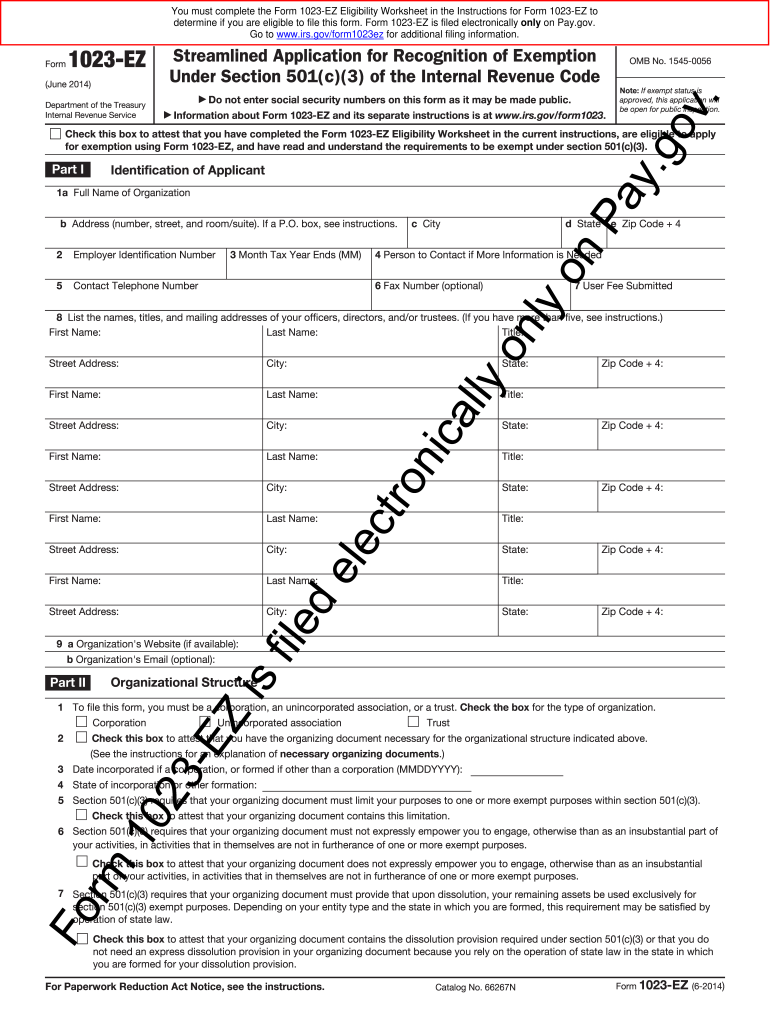 Form 1023 Ez PDF