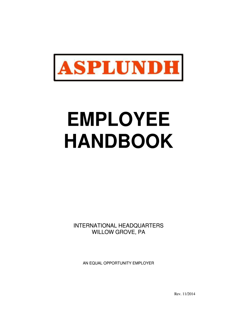  Asplundh Employee Handbook Form 2014
