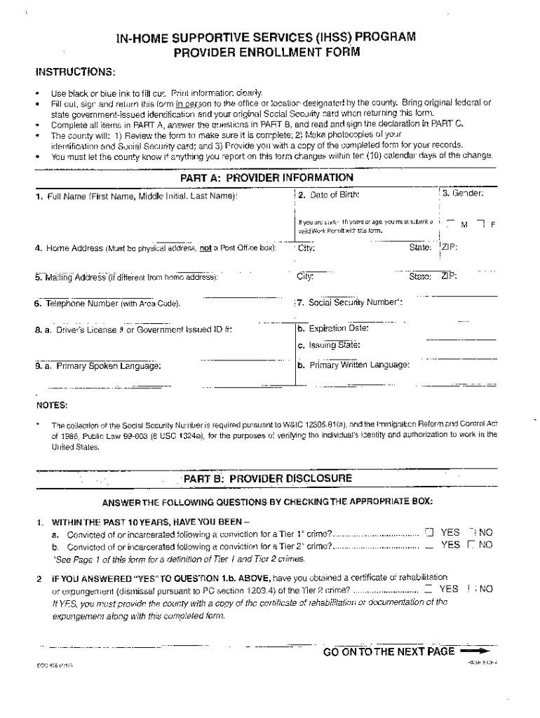 Ihss Forms