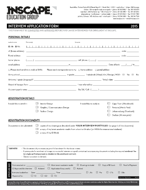 Inscape Design College Application Form