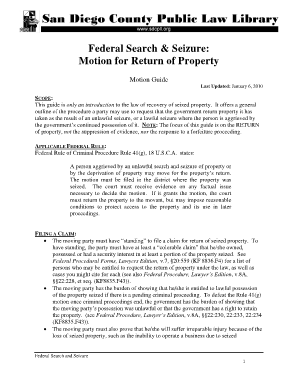 Return of Property Form