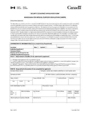 Security Clearance Application Form