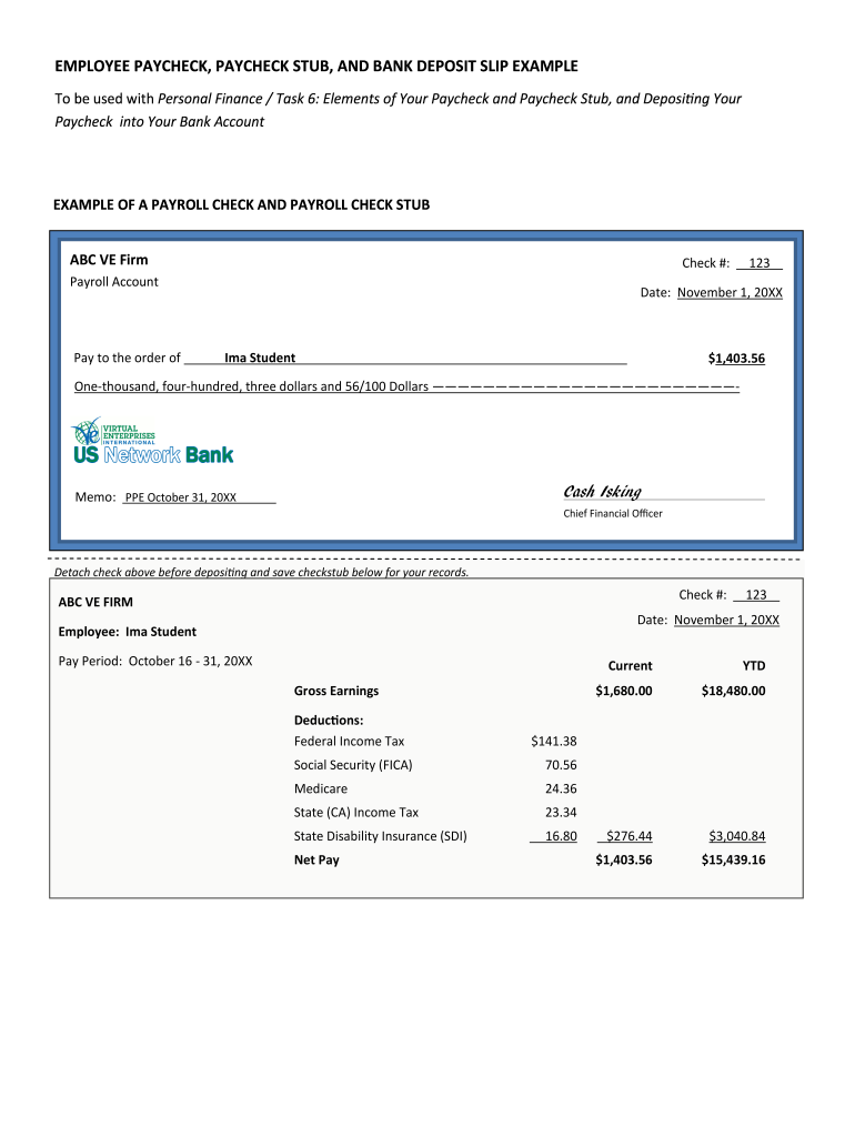 Payroll Check Printing Template  Form