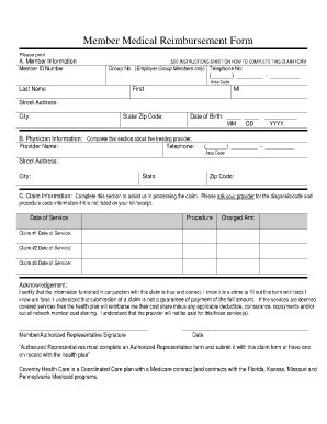 Medical Reimbursement Form