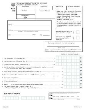 Tn Dept of Revenue Form 416