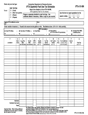 Ct Ifta Quarterly Fuel Use Tax Schedule Form