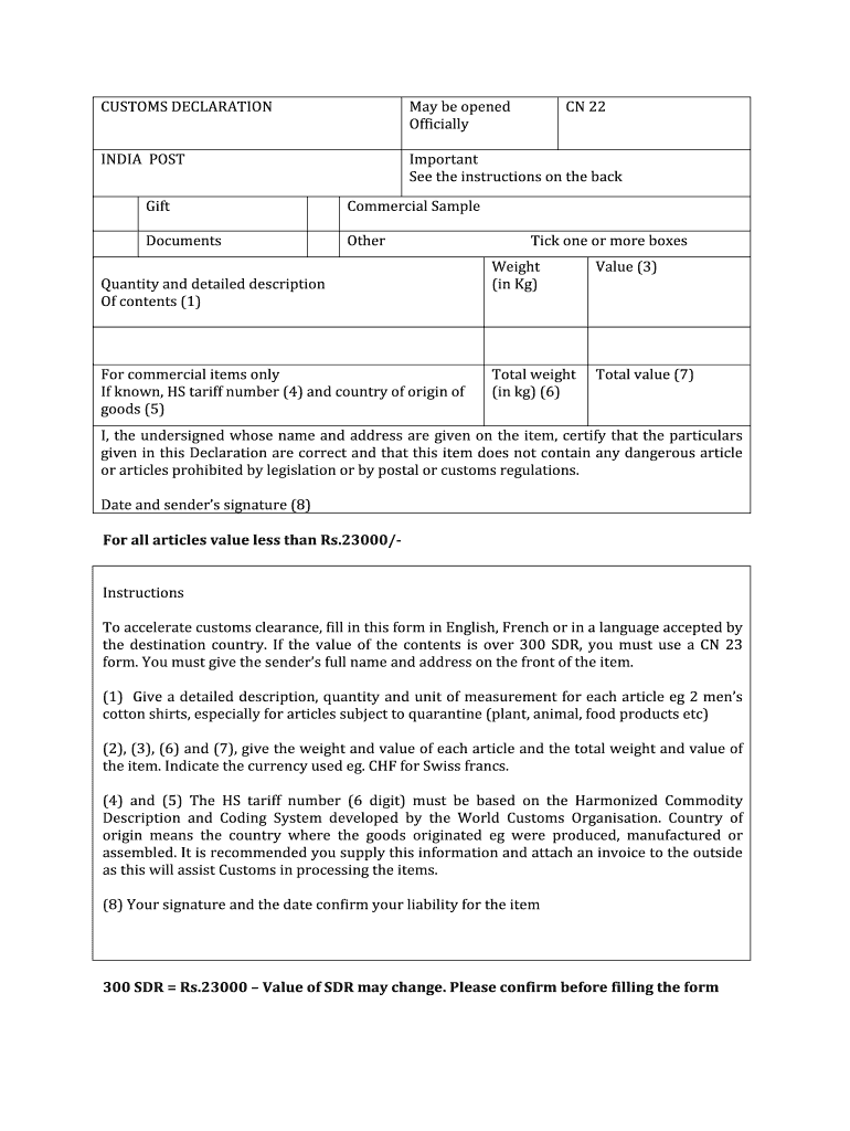 Cn22 Form Download