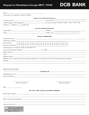  Dcb Bank Online New Accuont Foam Form 2011