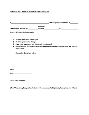 Signature Affidavit PDF  Form