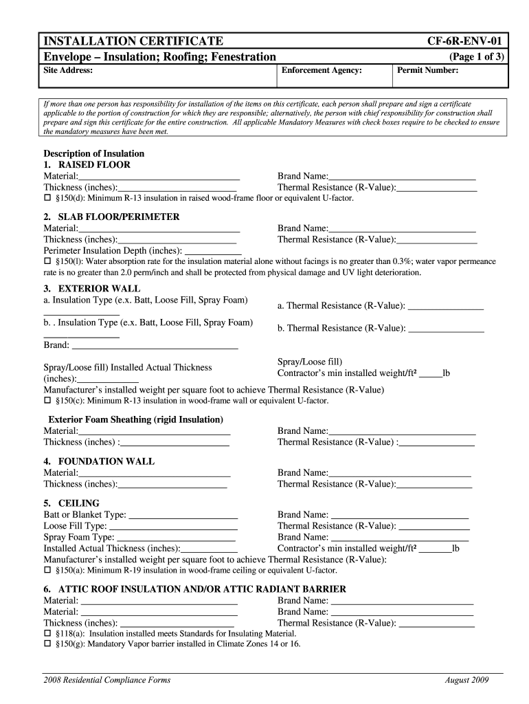  Insulation Certificate 2009-2024