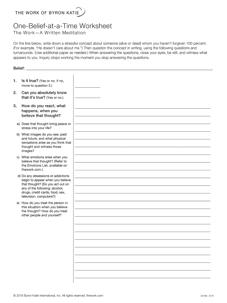 Byron Katie Worksheet  Form