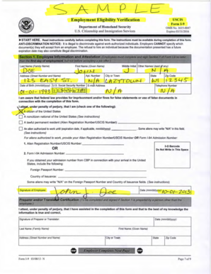 Employer of Record Sample Completed I 9 Form Employer of Record Sample Completed I 9 Form Dwd Wisconsin