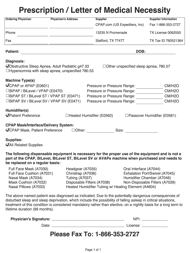 Cpap Form