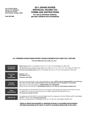 City of Grand Rapids Form Gr1040 N