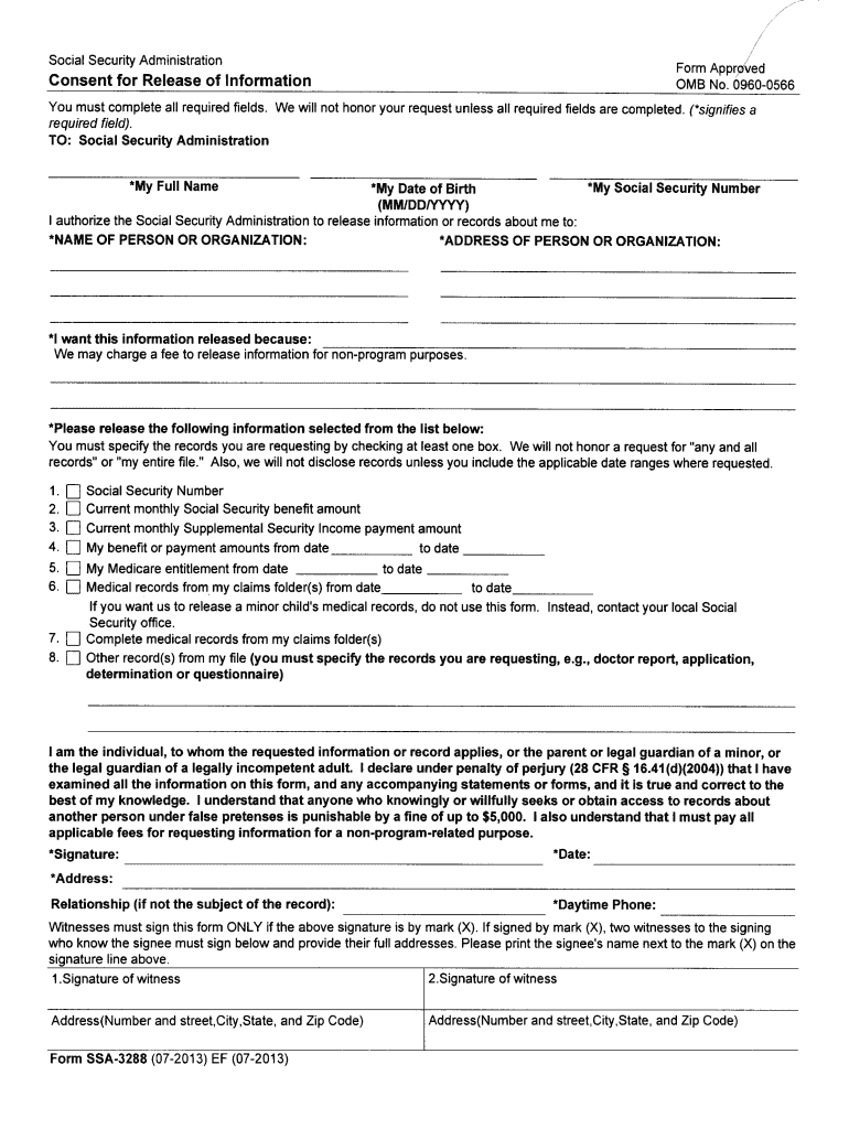 Omb No 0960 0566  Form