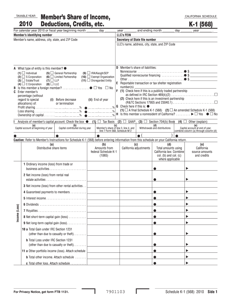 Section 568 Final K 1 Form