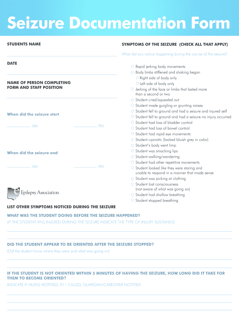 How to Document Seizure  Form