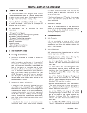General Change Endorsement Federal Emergency Management Fema  Form