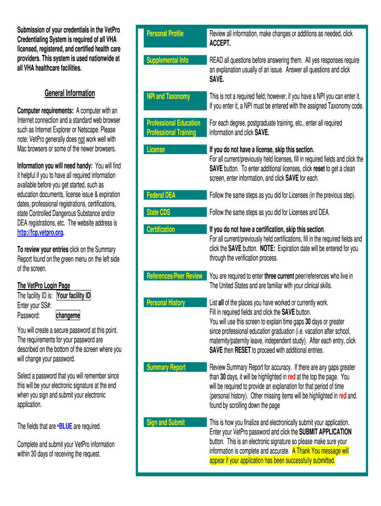 Vetpro  Form