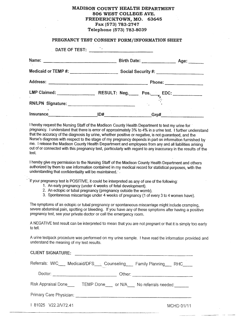  Pregnancy Positive Form in Saint Louis 2011-2024