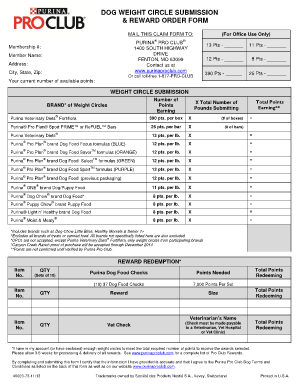 Purina Weight Circle Claim Form