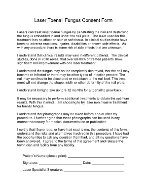 Laser Toenail Fungus Consent Form