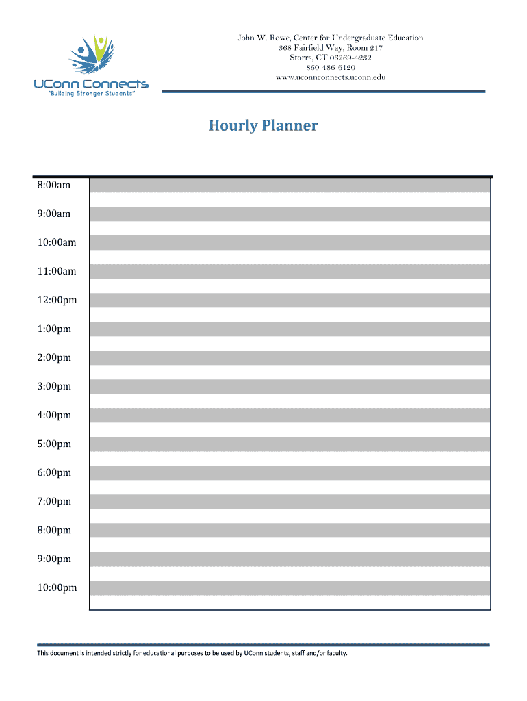 Hourly Planner Online  Form