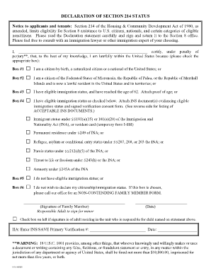 DECLARATION of SECTION 214 STATUS Www1 Honolulu  Form