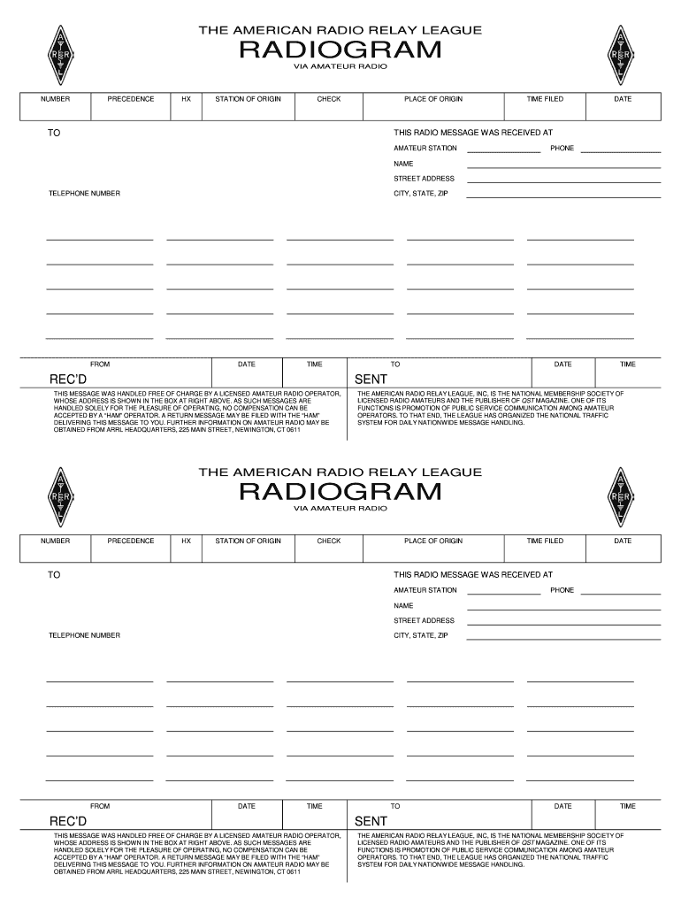 Arrl Radiogram Software  Form