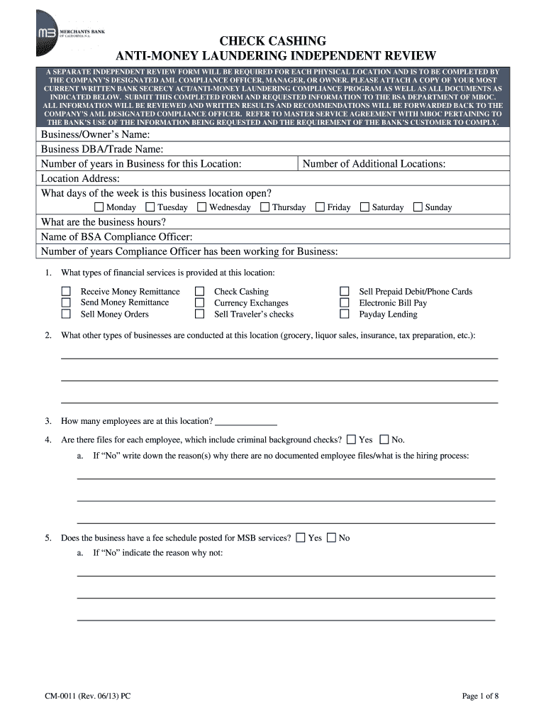  Independent Review Form 2013-2023