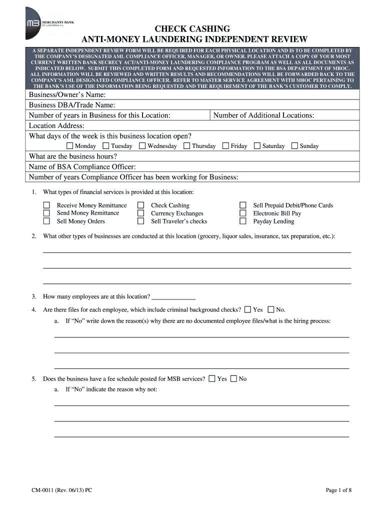  Independent Review Form 2013-2024